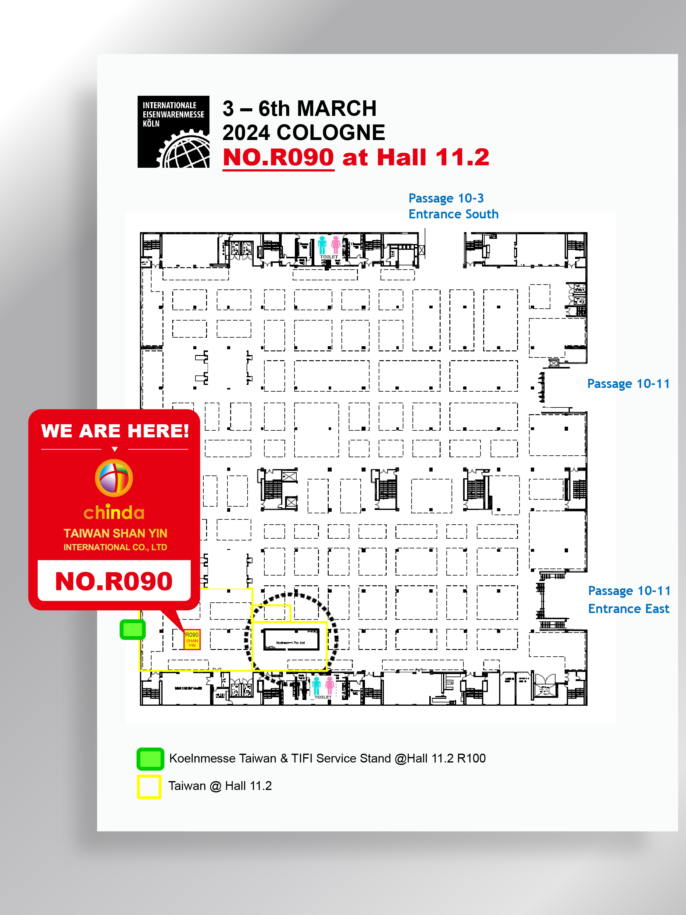 The International Hardware Fair in Germany will take place at the venue on the specified dates. We invite you to visit the TSY Company booth, located at Booth No. R090 in Hall 11.2, to experience our professionalism and innovative products firsthand. We eagerly anticipate your presence and engaging discussions on future collaborations and developments.